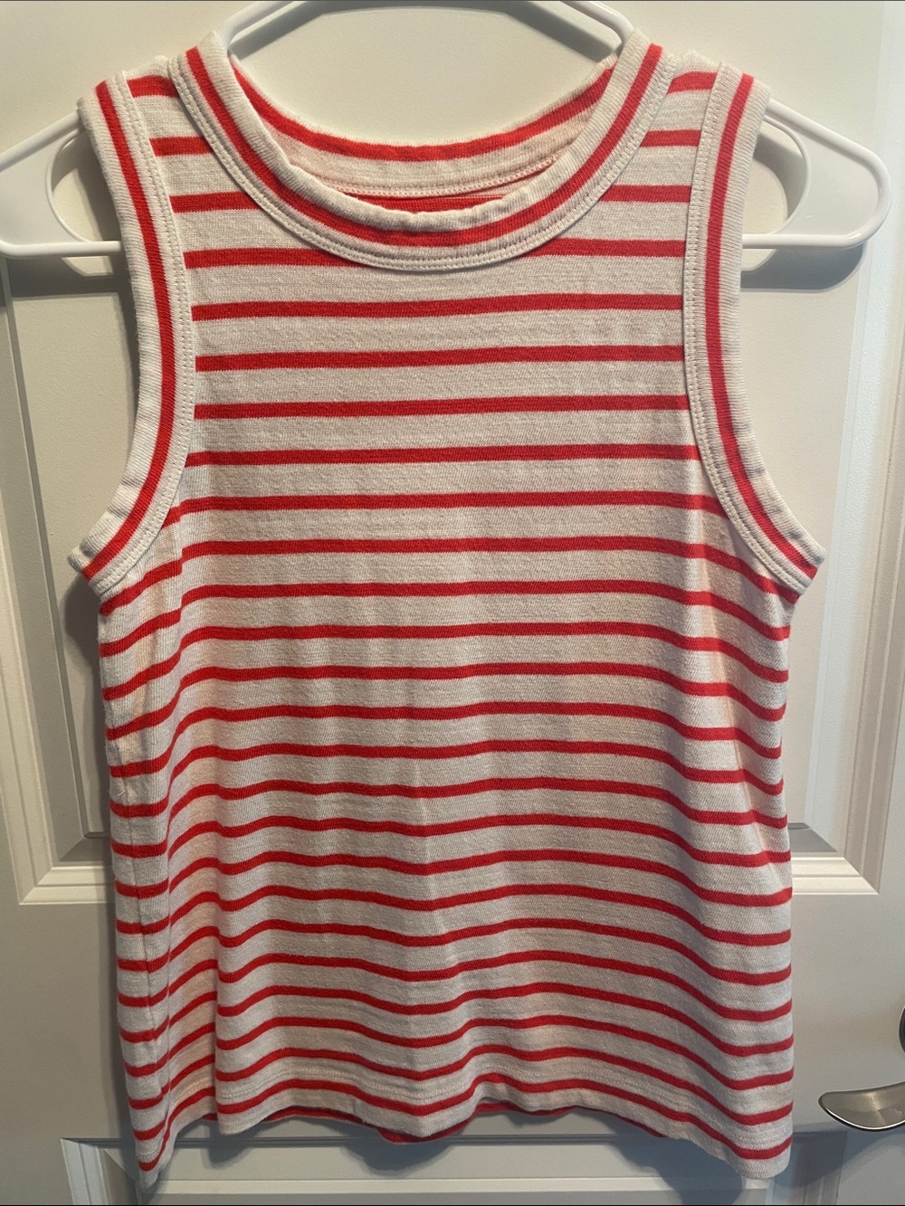 Loft Harbor Striped Sleeveless Tank Top - White & Red